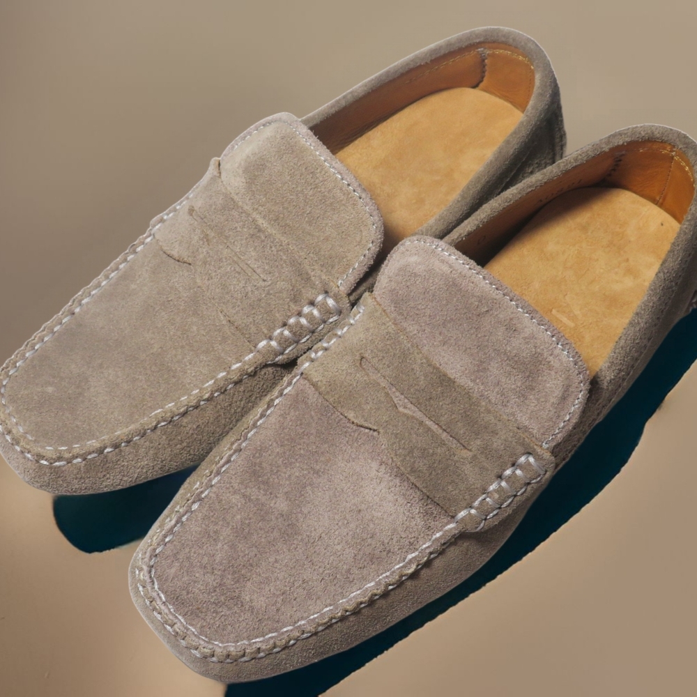 Men's Suede Loafers - Gray